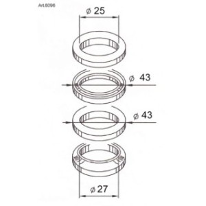 Kit rodamientos de columna de dirección BUZZETTI - 1043384 -  Motoshop