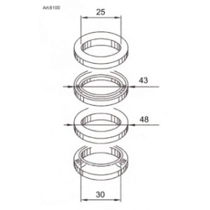 Kit rodamientos de columna de dirección BUZZETTI - 1043385 -  Motoshop