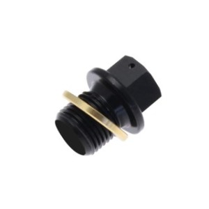 Tapón de vaciado de aceite TECNIUM no magnético alu negro M10 x 1,25 x 14 - 1009717 - Motoshop