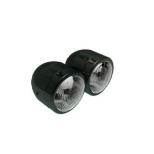 Doble óptica universal BIHR Ø90mm negro - Motoshop